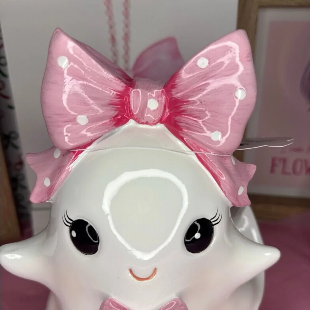 Halloween Pink Bow Coquette Girl Ghost